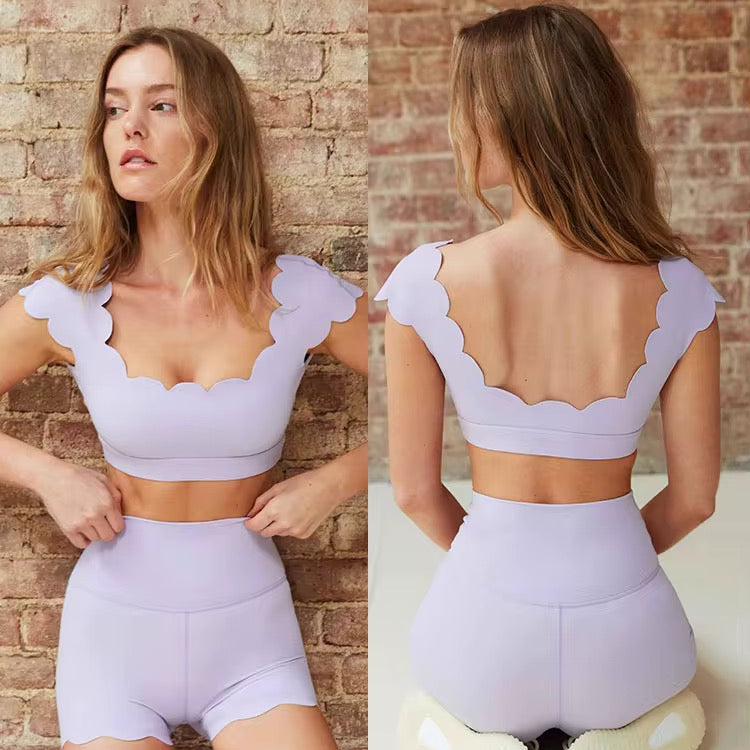 Brassière Flow manche courte - Col carré et dos ouvert